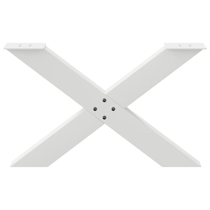 vidaXL Coffee Table Legs X-Shaped 2 pcs White 70x(42-43) cm Steel