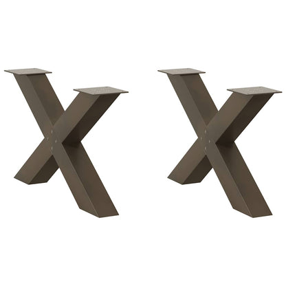 vidaXL Coffee Table Legs X-Shaped 2 pcs Natural Steel 70x(42-43) cm Steel