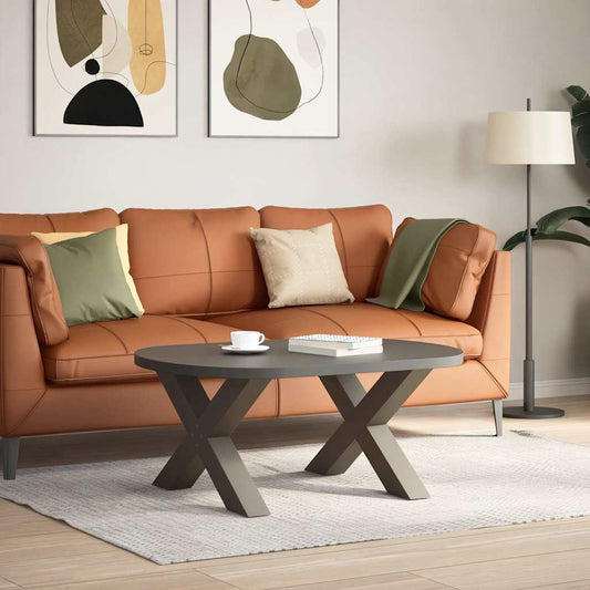 vidaXL Coffee Table Legs X-Shaped 2 pcs Natural Steel 70x(42-43) cm Steel