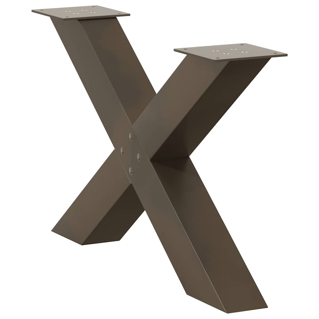 vidaXL Coffee Table Legs X-Shaped 2 pcs Natural Steel 70x(42-43) cm Steel