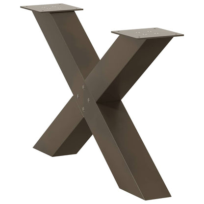 vidaXL Coffee Table Legs X-Shaped 2 pcs Natural Steel 70x(42-43) cm Steel