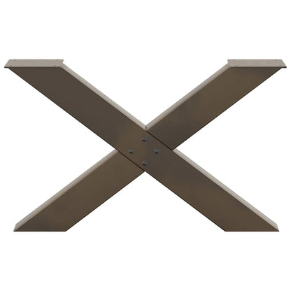 vidaXL Coffee Table Legs X-Shaped 2 pcs Natural Steel 70x(42-43) cm Steel