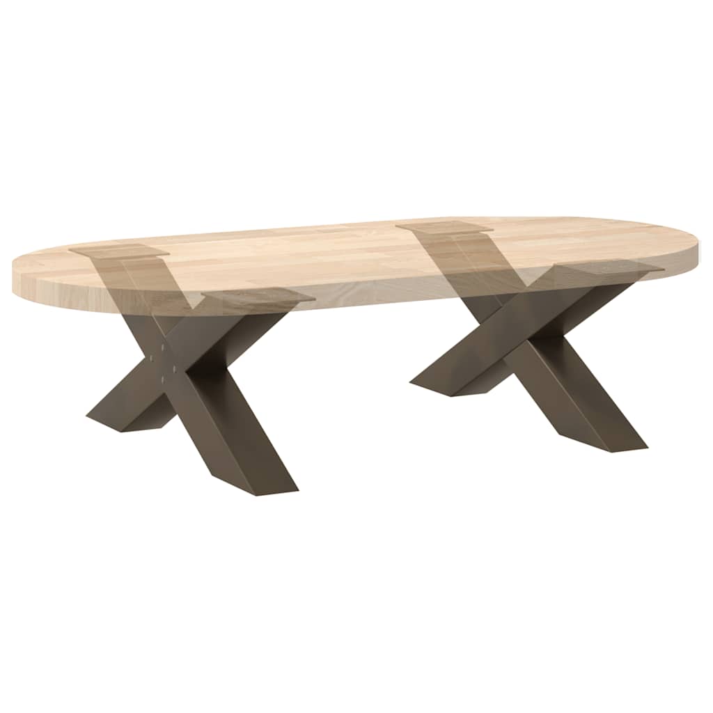 vidaXL Coffee Table Legs X-Shaped 2 pcs Natural Steel 70x(42-43) cm Steel