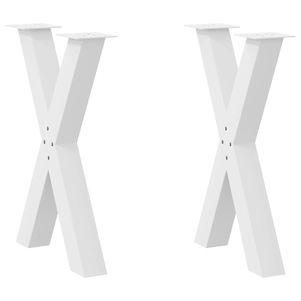 vidaXL Dining Table Legs X-Shaped 2 pcs White 50x(72-73) cm Steel