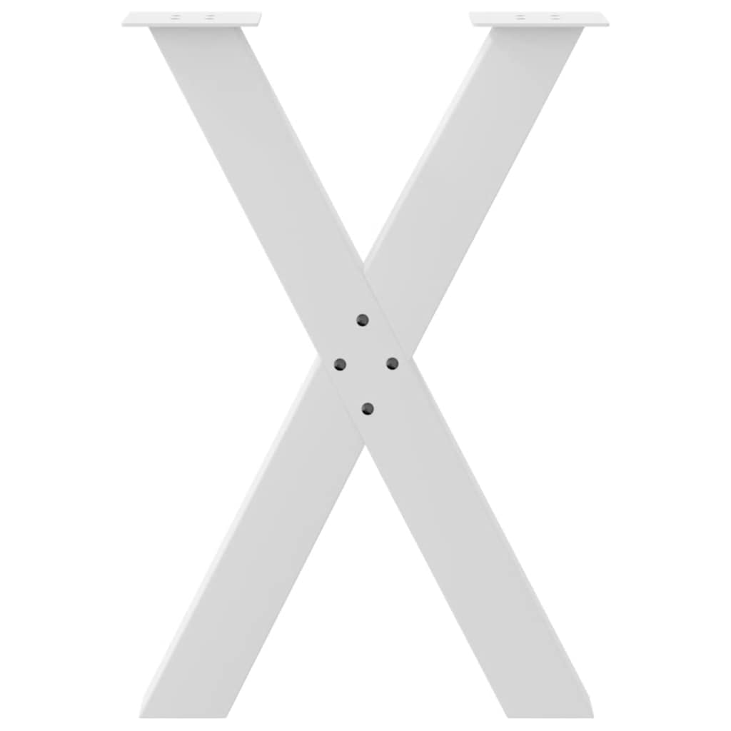 vidaXL Dining Table Legs X-Shaped 2 pcs White 50x(72-73) cm Steel