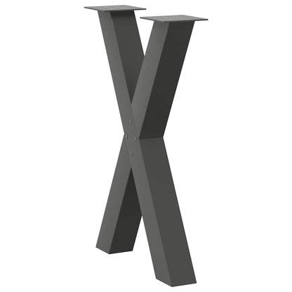 vidaXL Dining Table Legs X-Shaped 2 pcs Anthracite 50x(72-73) cm Steel