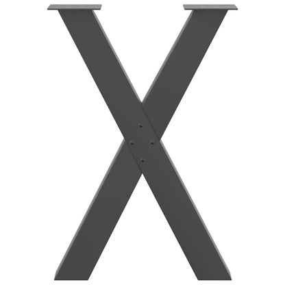 vidaXL Dining Table Legs X-Shaped 2 pcs Anthracite 50x(72-73) cm Steel