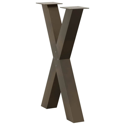 vidaXL Dining Table Legs X-Shaped 2 pcs Natural Steel 50x(72-73) cm Steel