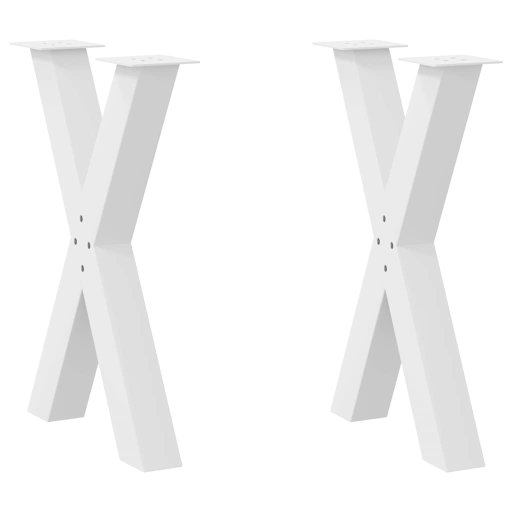 vidaXL Dining Table Legs X-Shaped 2 pcs White 60x(72-73) cm Steel