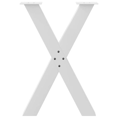 vidaXL Dining Table Legs X-Shaped 2 pcs White 60x(72-73) cm Steel