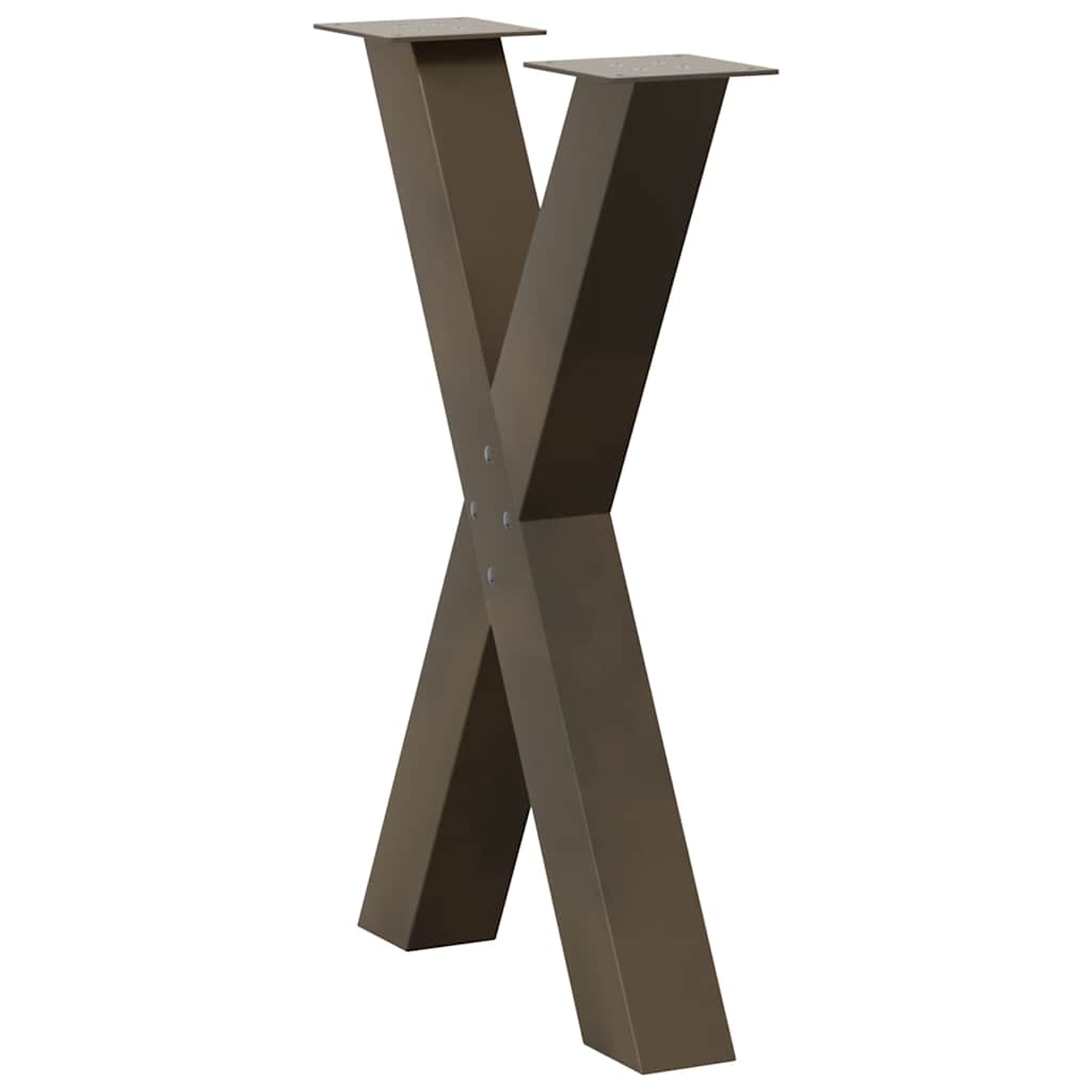 vidaXL Dining Table Legs X-Shaped 2 pcs Natural Steel 60x(72-73) cm Steel