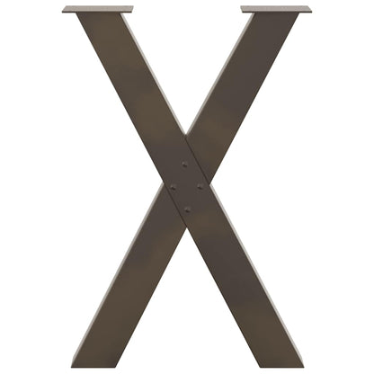 vidaXL Dining Table Legs X-Shaped 2 pcs Natural Steel 60x(72-73) cm Steel