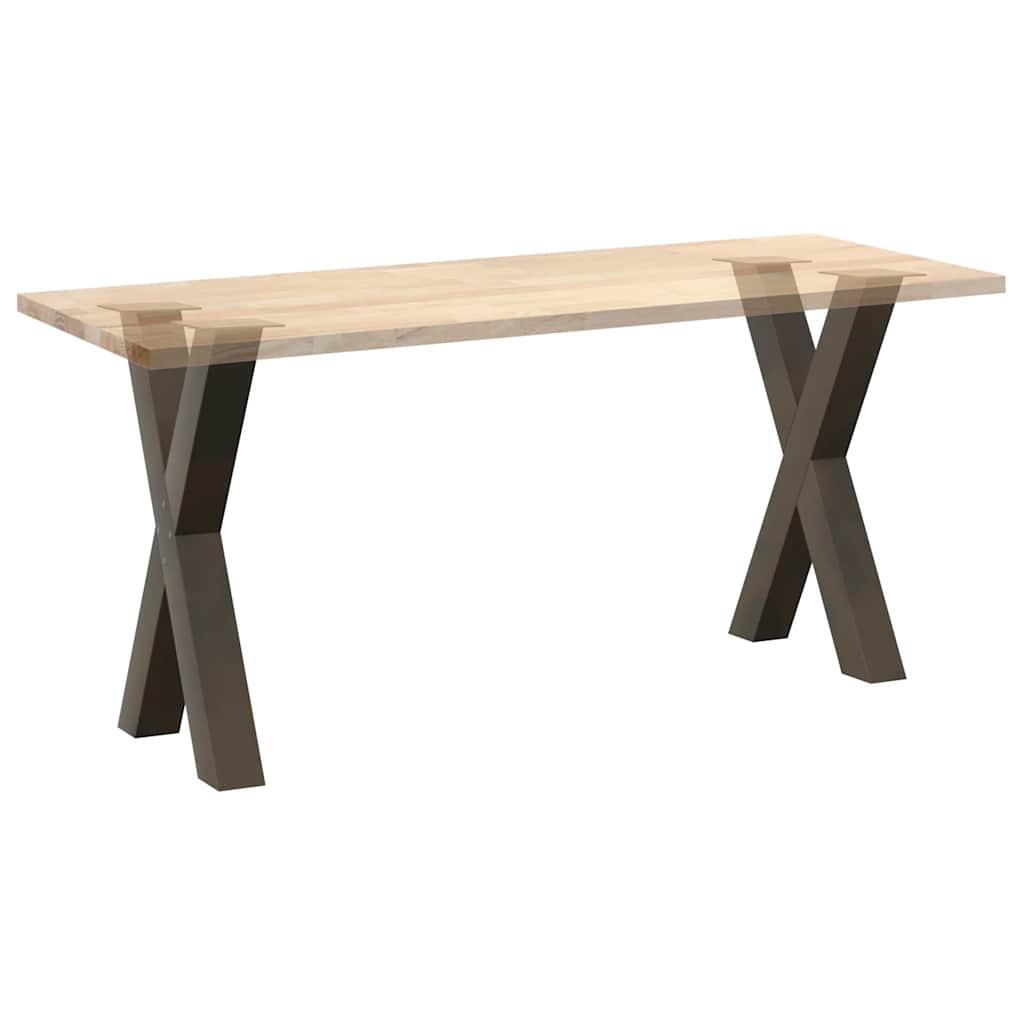 vidaXL Dining Table Legs X-Shaped 2 pcs Natural Steel 60x(72-73) cm Steel