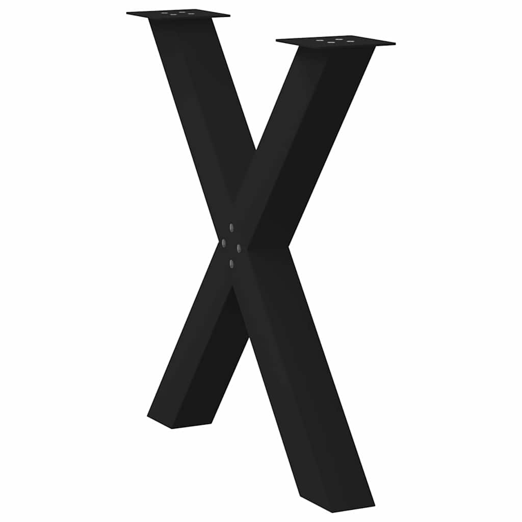 vidaXL Dining Table Legs X-Shaped 2 pcs Black 70x(72-73) cm Steel