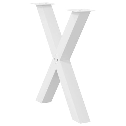 vidaXL Dining Table Legs X-Shaped 2 pcs White 70x(72-73) cm Steel