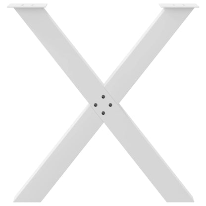 vidaXL Dining Table Legs X-Shaped 2 pcs White 70x(72-73) cm Steel