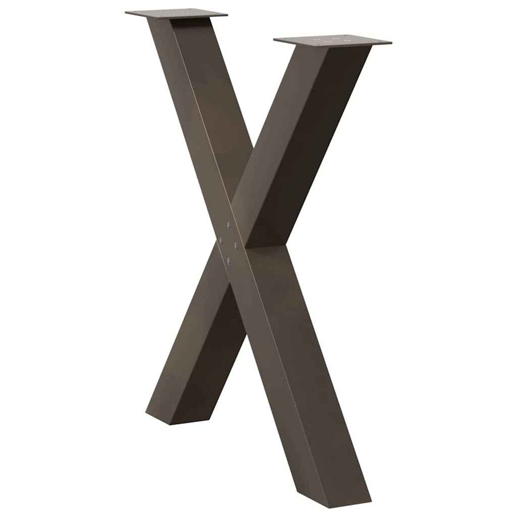 vidaXL Dining Table Legs X-Shaped 2 pcs Natural Steel 70x(72-73) cm Steel
