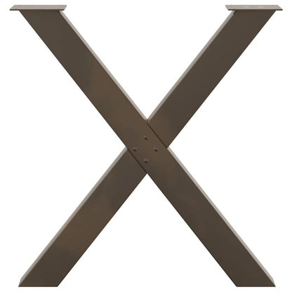 vidaXL Dining Table Legs X-Shaped 2 pcs Natural Steel 70x(72-73) cm Steel