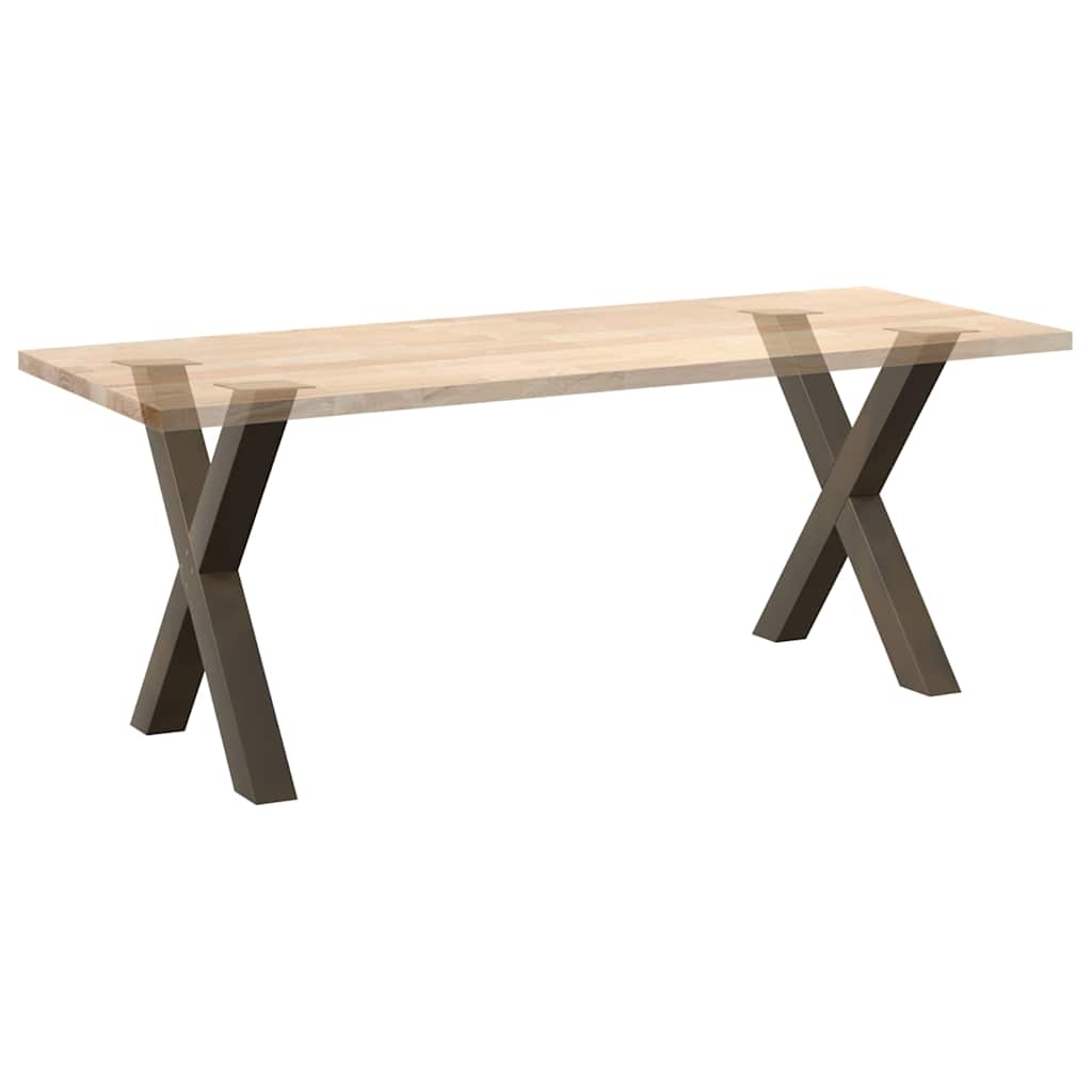 vidaXL Dining Table Legs X-Shaped 2 pcs Natural Steel 70x(72-73) cm Steel