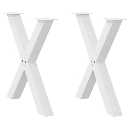 vidaXL Dining Table Legs X-Shaped 2 pcs White 80x(72-73) cm Steel