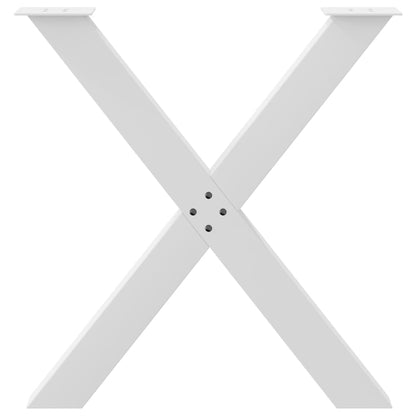 vidaXL Dining Table Legs X-Shaped 2 pcs White 80x(72-73) cm Steel