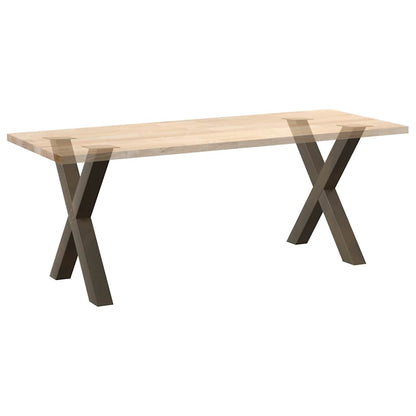 vidaXL Dining Table Legs X-Shaped 2 pcs Natural Steel 80x(72-73) cm Steel