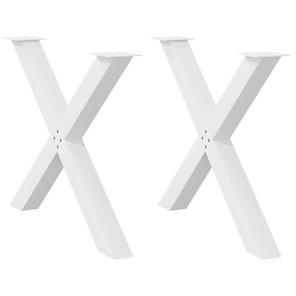 vidaXL Dining Table Legs X-Shaped 2 pcs White 90x(72-73) cm Steel