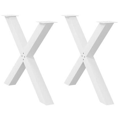 vidaXL Dining Table Legs X-Shaped 2 pcs White 90x(72-73) cm Steel