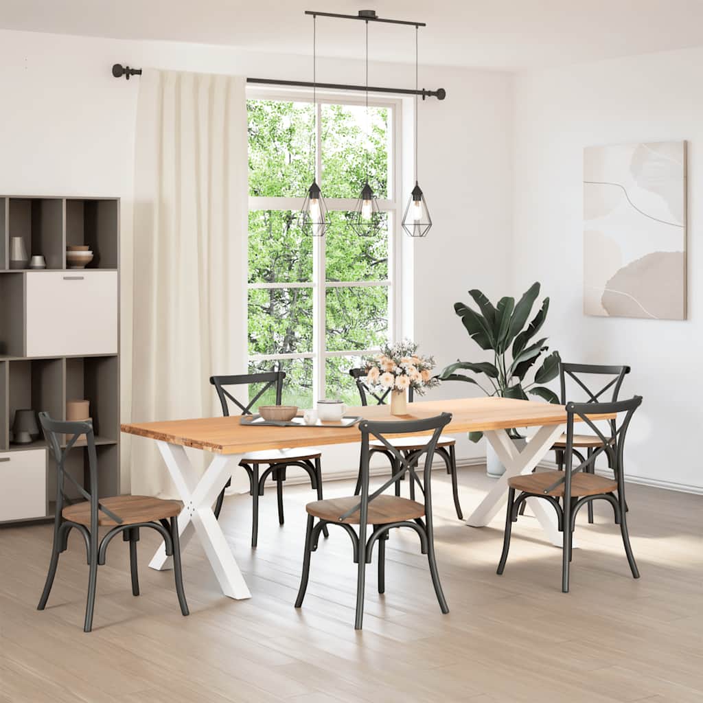 vidaXL Dining Table Legs X-Shaped 2 pcs White 90x(72-73) cm Steel