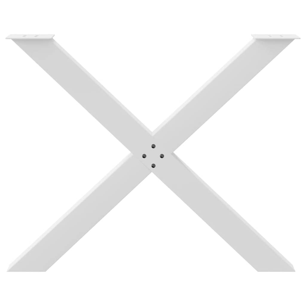 vidaXL Dining Table Legs X-Shaped 2 pcs White 90x(72-73) cm Steel