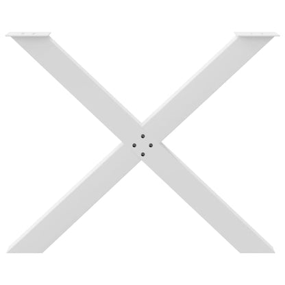 vidaXL Dining Table Legs X-Shaped 2 pcs White 90x(72-73) cm Steel