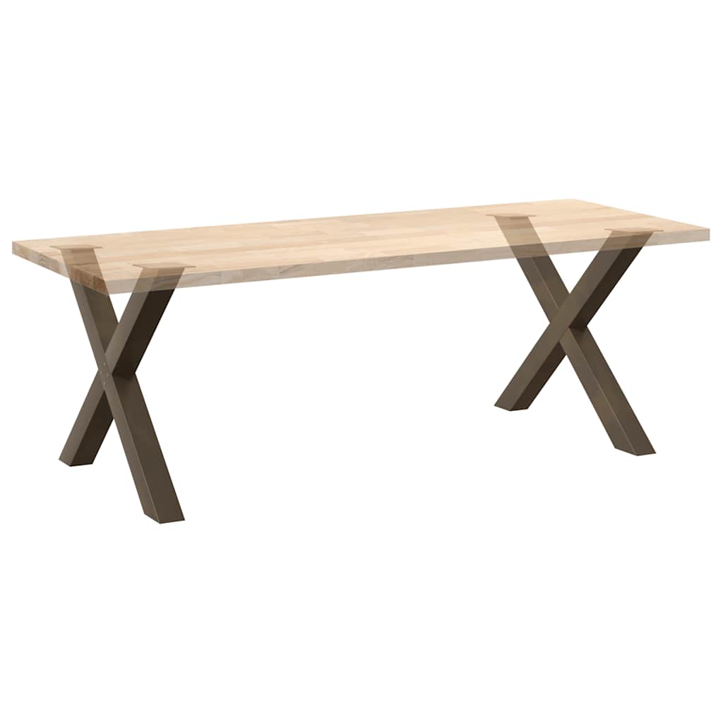 vidaXL Dining Table Legs X-Shaped 2 pcs Natural Steel 90x(72-73) cm Steel
