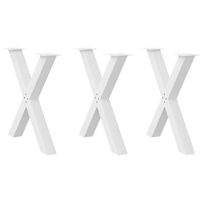 vidaXL Dining Table Legs X-Shaped 3 pcs White 80x(72-73) cm Steel