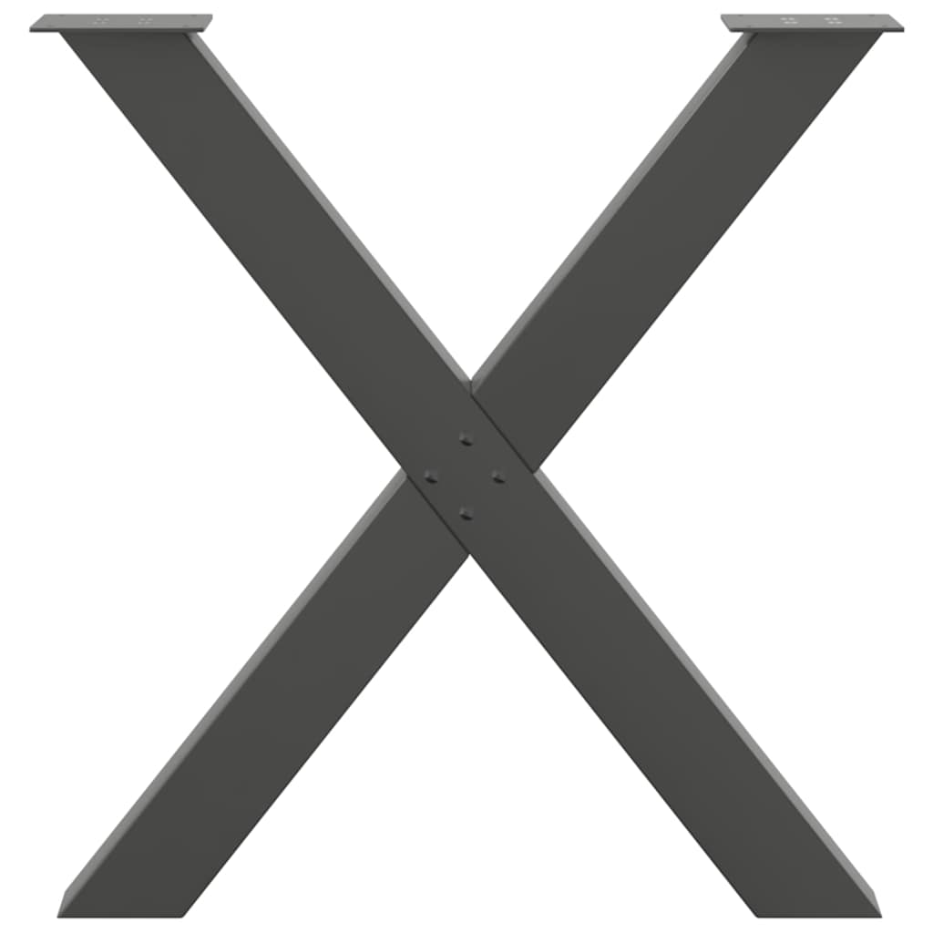 vidaXL Dining Table Legs X-Shaped 3 pcs Anthracite 80x(72-73) cm Steel