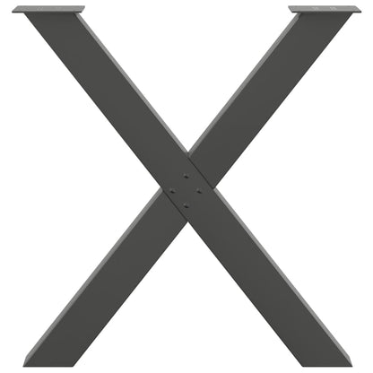 vidaXL Dining Table Legs X-Shaped 3 pcs Anthracite 80x(72-73) cm Steel