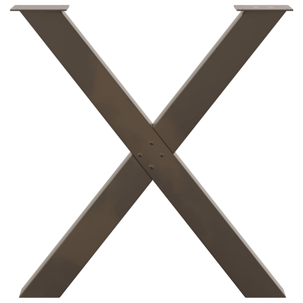 vidaXL Dining Table Legs X-Shaped 3 pcs Natural Steel 80x(72-73) cm Steel