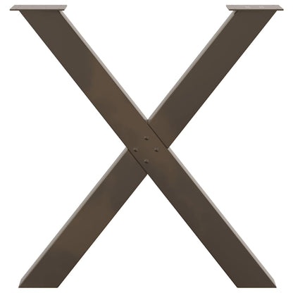 vidaXL Dining Table Legs X-Shaped 3 pcs Natural Steel 80x(72-73) cm Steel