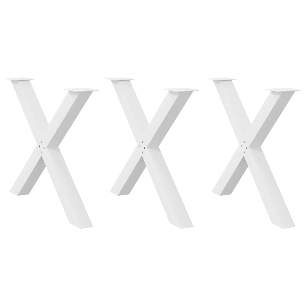 vidaXL Dining Table Legs X-Shaped 3 pcs White 90x(72-73) cm Steel