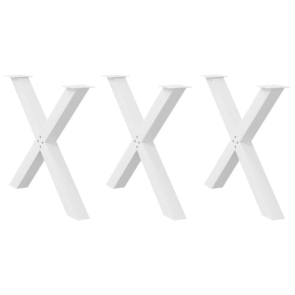 vidaXL Dining Table Legs X-Shaped 3 pcs White 90x(72-73) cm Steel