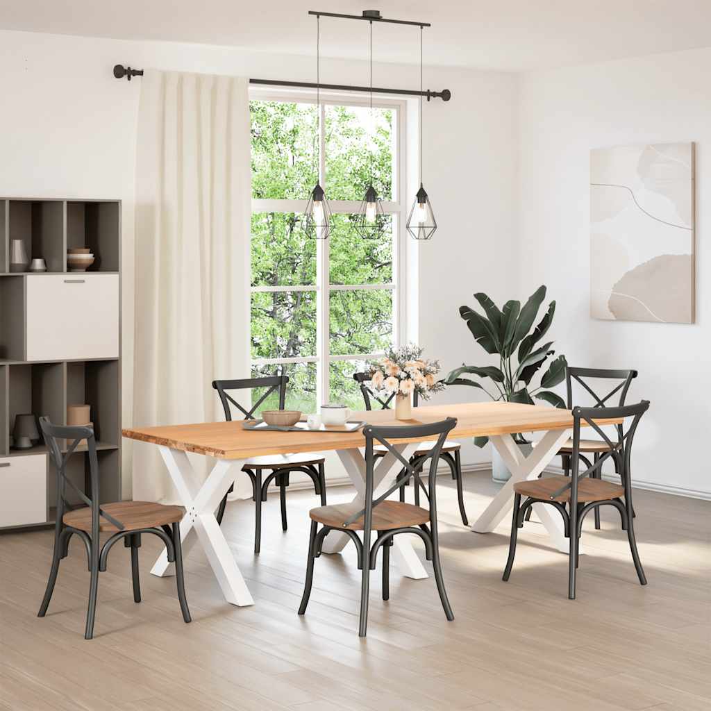vidaXL Dining Table Legs X-Shaped 3 pcs White 90x(72-73) cm Steel