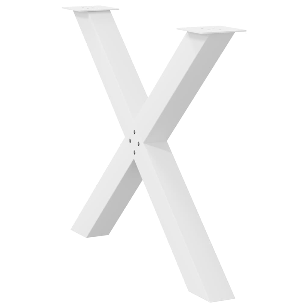 vidaXL Dining Table Legs X-Shaped 3 pcs White 90x(72-73) cm Steel