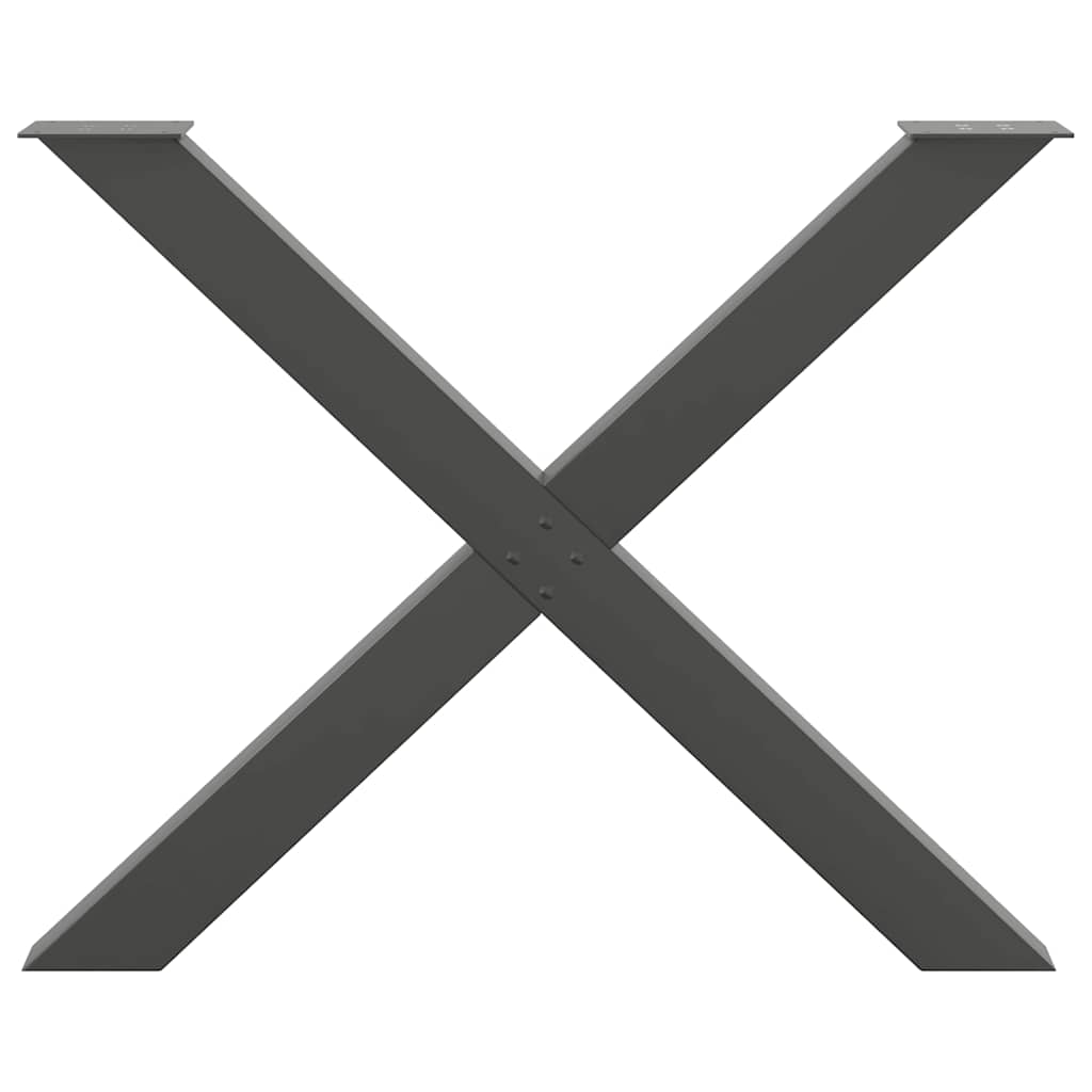 vidaXL Dining Table Legs X-Shaped 3 pcs Anthracite 90x(72-73) cm Steel
