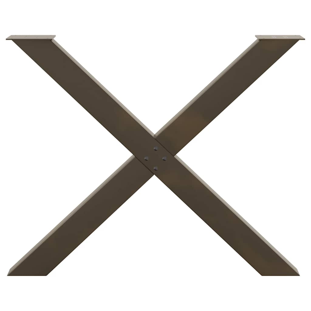 vidaXL Dining Table Legs X-Shaped 3 pcs Natural Steel 90x(72-73) cm Steel