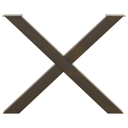 vidaXL Dining Table Legs X-Shaped 3 pcs Natural Steel 90x(72-73) cm Steel