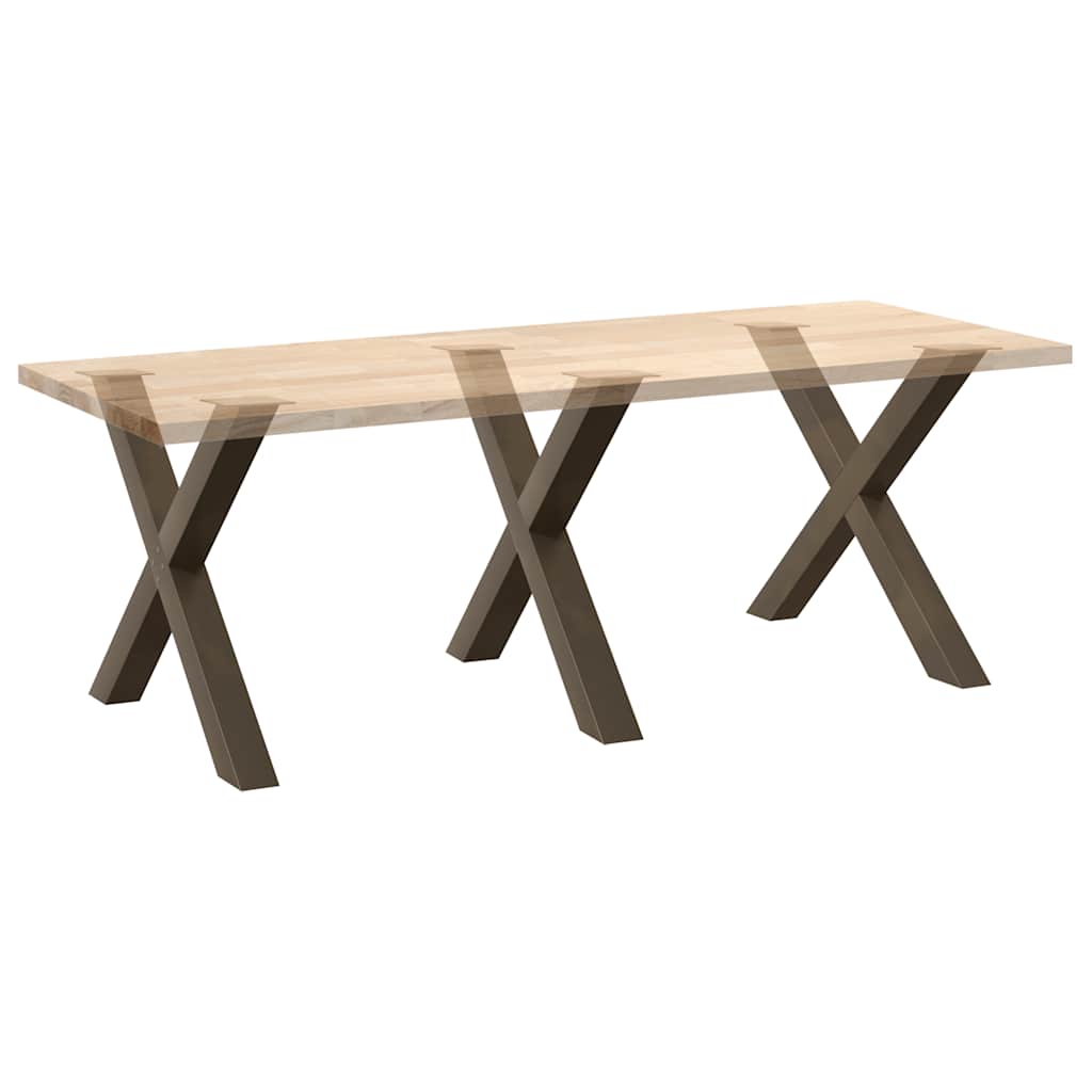 vidaXL Dining Table Legs X-Shaped 3 pcs Natural Steel 90x(72-73) cm Steel