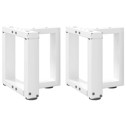 vidaXL Coffee Table Legs T-Shaped 2 pcs White 30x25x(30-31) cm Steel