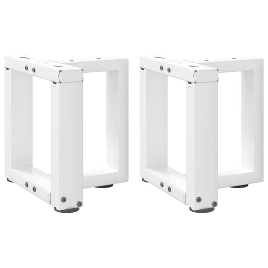 vidaXL Coffee Table Legs T-Shaped 2 pcs White 30x25x(30-31) cm Steel