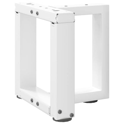 vidaXL Coffee Table Legs T-Shaped 2 pcs White 30x25x(30-31) cm Steel