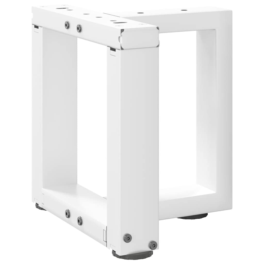 vidaXL Coffee Table Legs T-Shaped 2 pcs White 30x25x(30-31) cm Steel