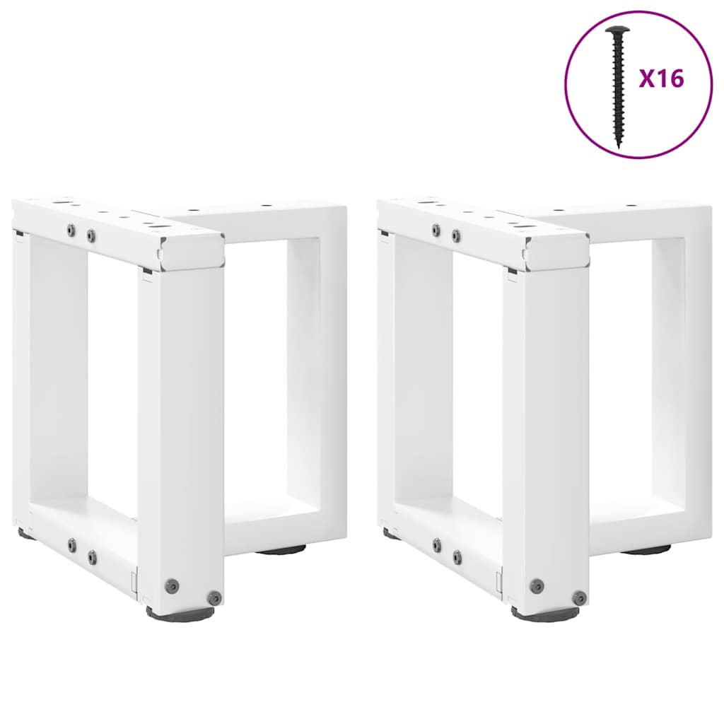 vidaXL Coffee Table Legs T-Shaped 2 pcs White 30x25x(30-31) cm Steel
